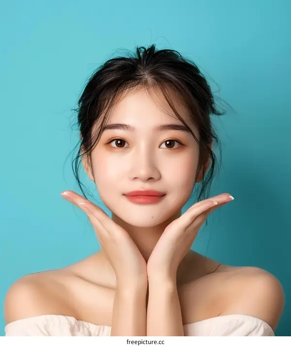 Portrait of a Beautiful Asian Woman with a Soft Smile