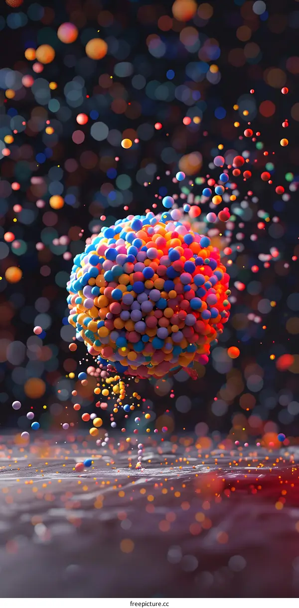 Abstract Sphere of Colorful Balls