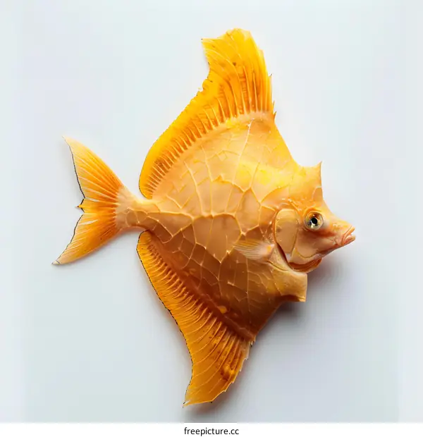 Golden Fish on White Background