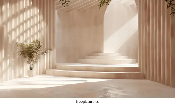 Minimalist Beige Wooden Interior Design