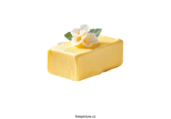 [Transparent Background PNG]Butter Block with Decorative Flowers