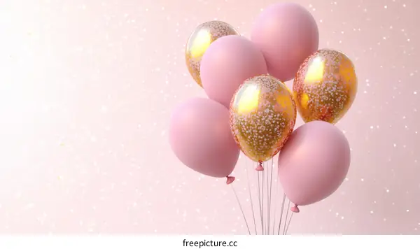 Pink and Gold Balloons Festive Decoration