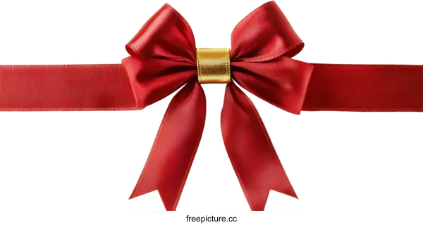 [Transparent Background PNG]Elegant Red Ribbon Bow for Gift Wrapping