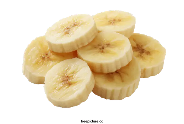 [Transparent Background PNG]Fresh Sliced Bananas Isolated on White Background