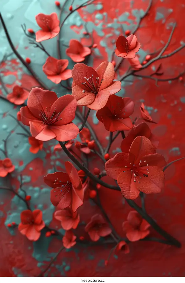 Vibrant Red Flowers in Full Bloom