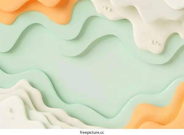 Abstract Background With Wavy Lines and Circles