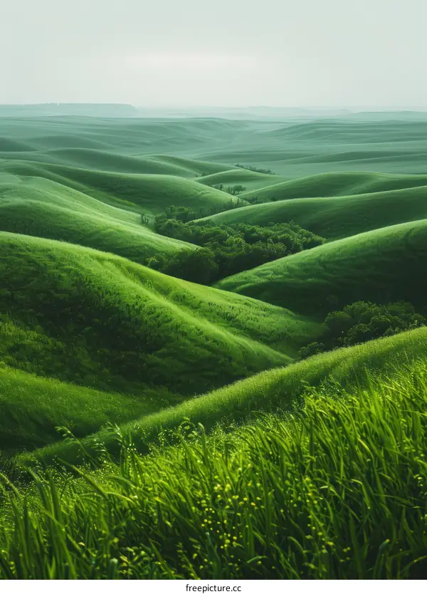 Rolling Green Hills: Rural Landscape in Nature