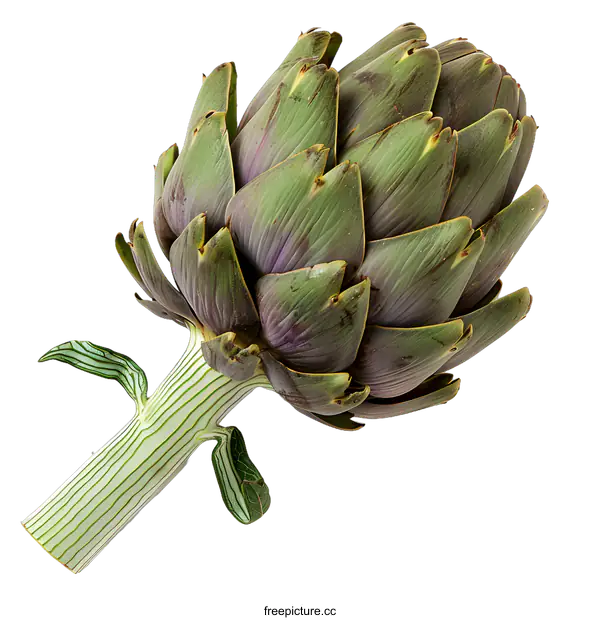 [Transparent Background PNG]Fresh Green Artichoke Isolated on White Background