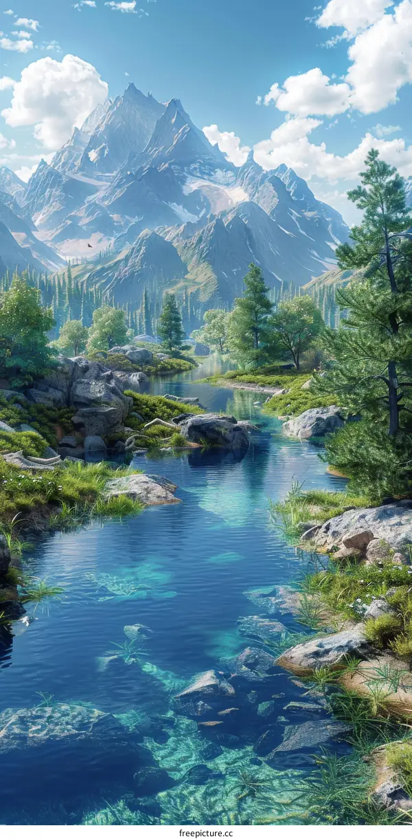 Stunning Mountain River and Trees
