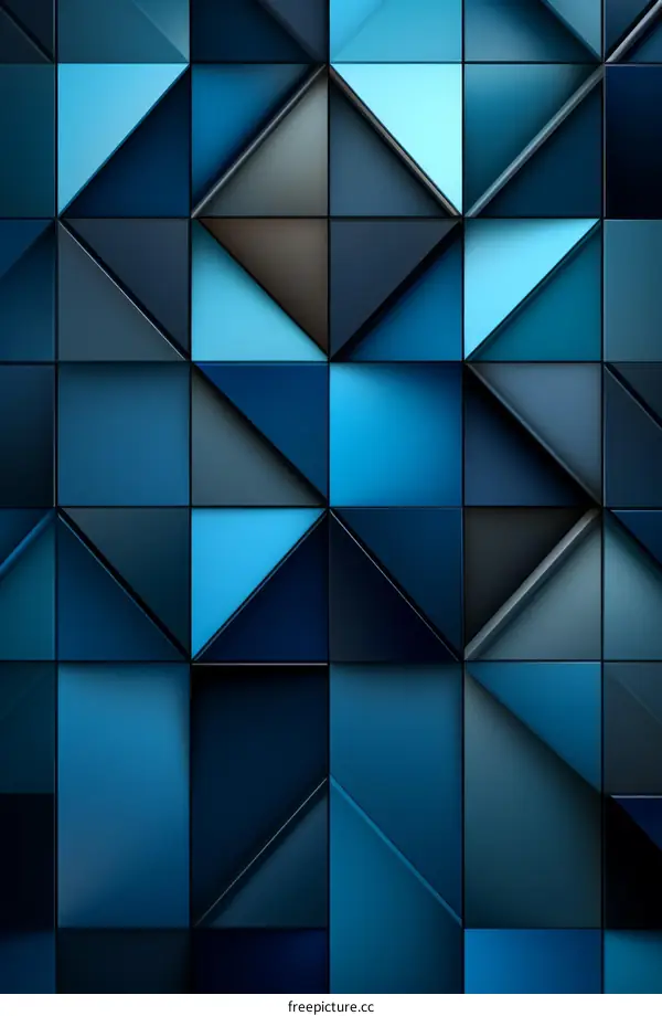 Blue and Black 3D Triangles