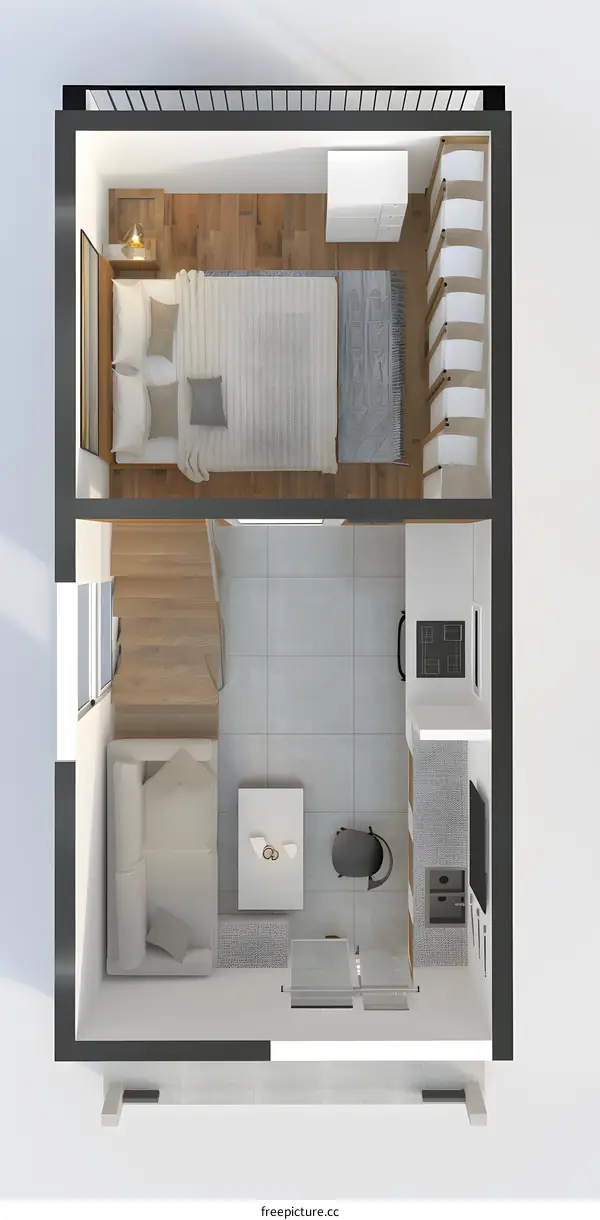 Top View Modern Apartment Design Floor Plan