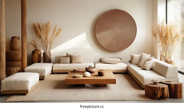 Modern Minimalist Living Room Design with Natural Elements