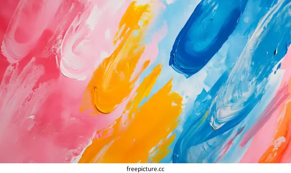 Abstract Colorful Brushstrokes Painting