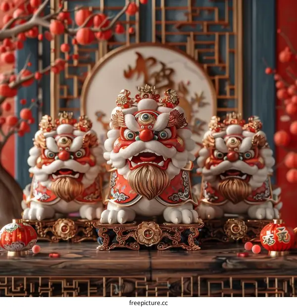 Chinese Lions for Lunar New Year Celebration
