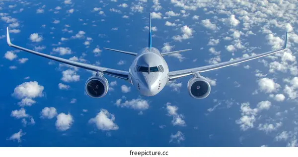 Airplane Flying Above Clouds Illustration