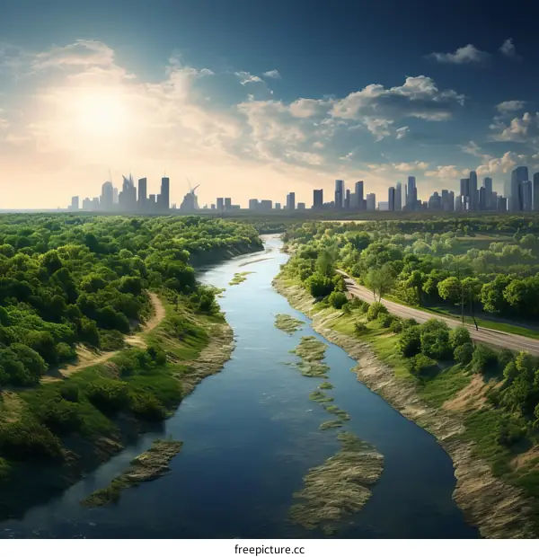 A River Flows Through a City