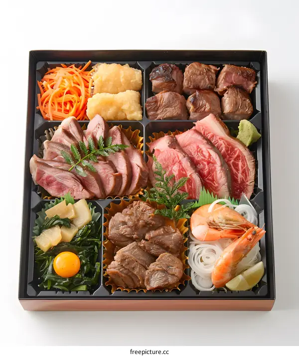 Assorted Japanese New Years Food in a Box