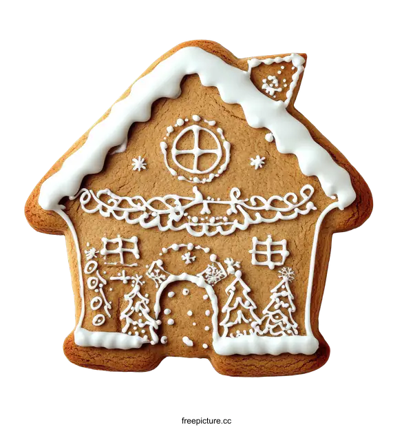 [Transparent Background PNG]Delicious Christmas Gingerbread House Cookie