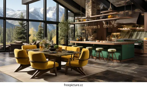 Modern mountain home interior design