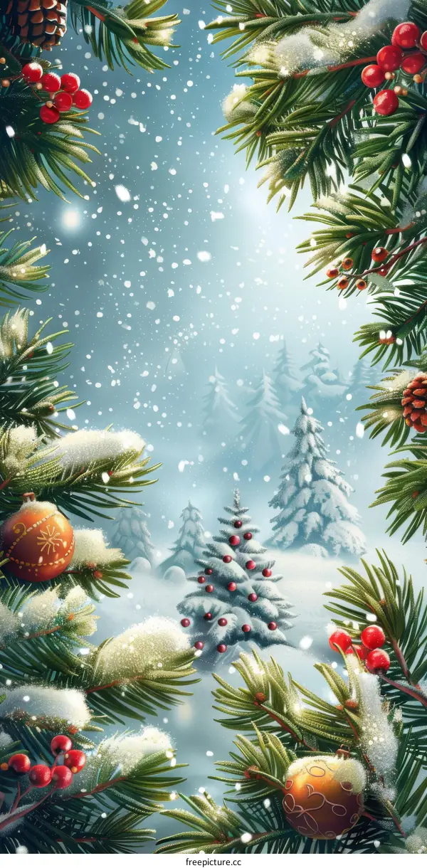 Christmas Tree in the Forest