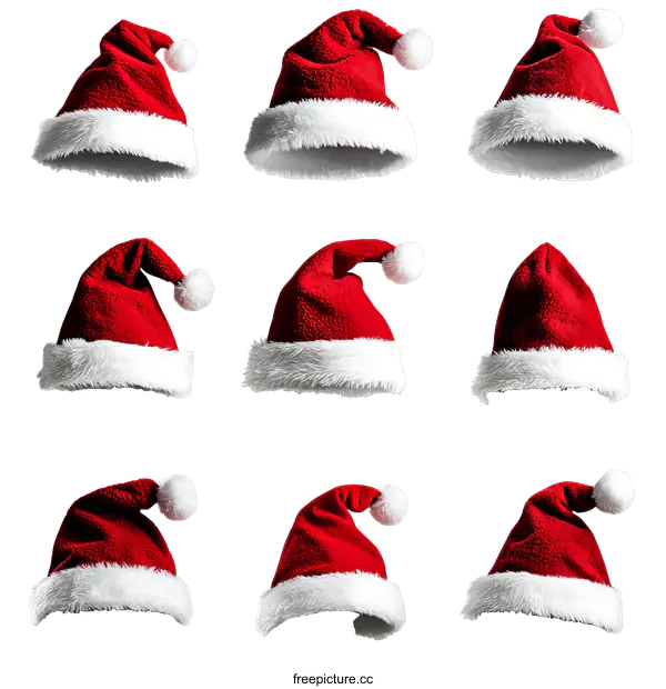 [Transparent Background PNG]Christmas Santa Hats Collection