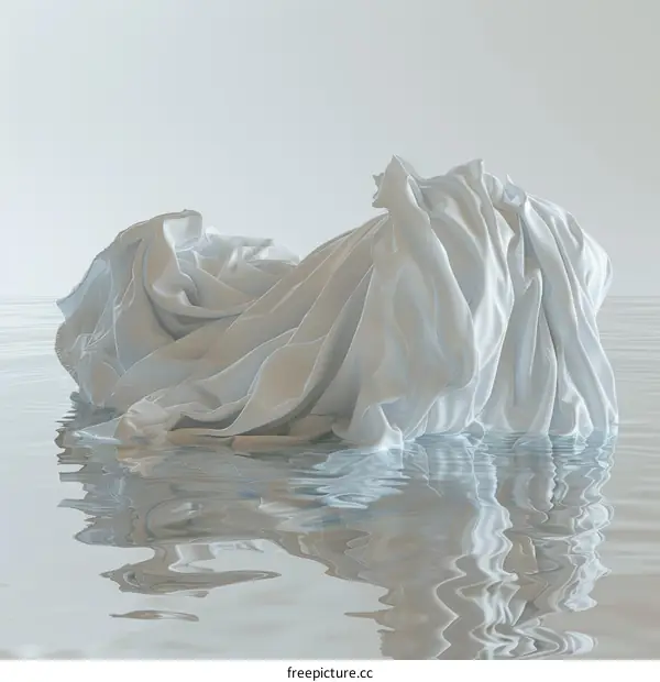 White cloth floating on water surface