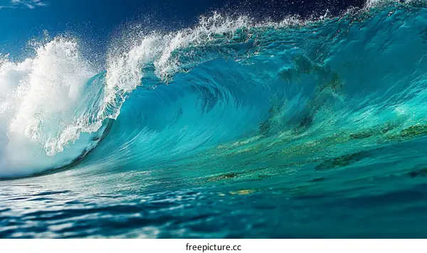Powerful Ocean Wave Crashing