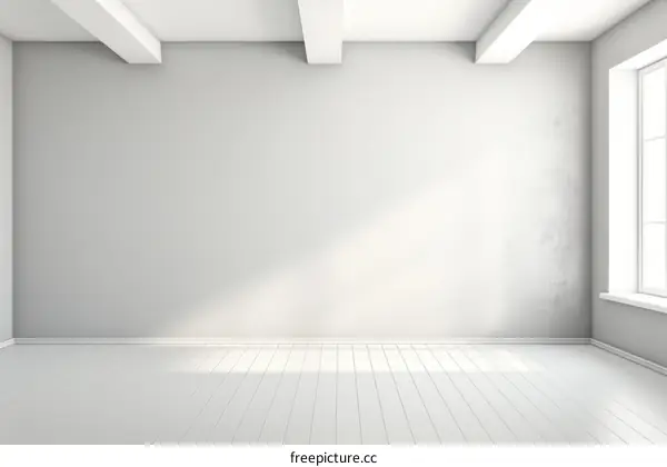 An empty room with white walls and a wooden floor