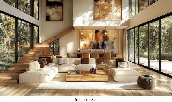 Modern Open-Plan Living Room Interior Design