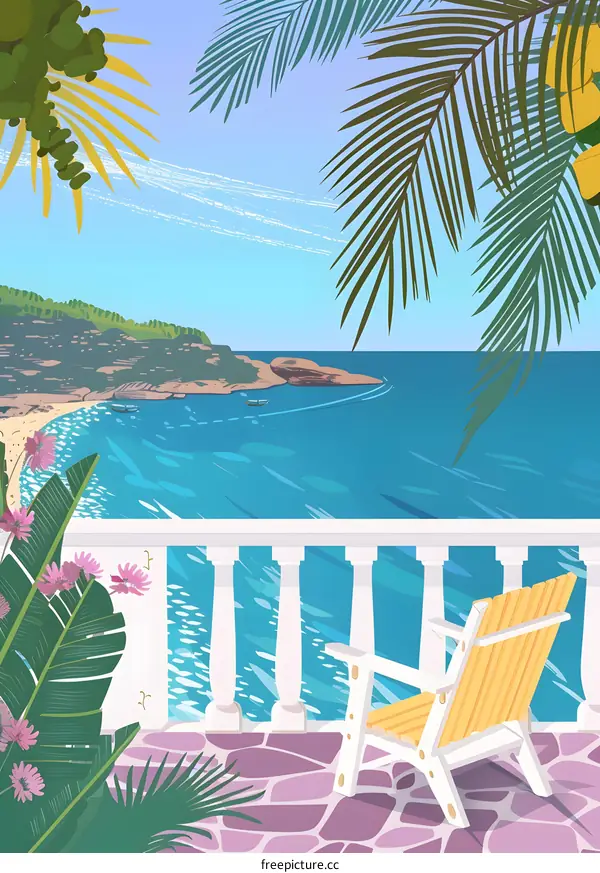 Tropical Beach View From Balcony