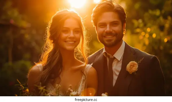 Happy Couple at Sunset