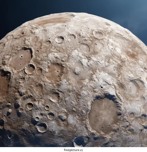 A barren rocky moon with craters