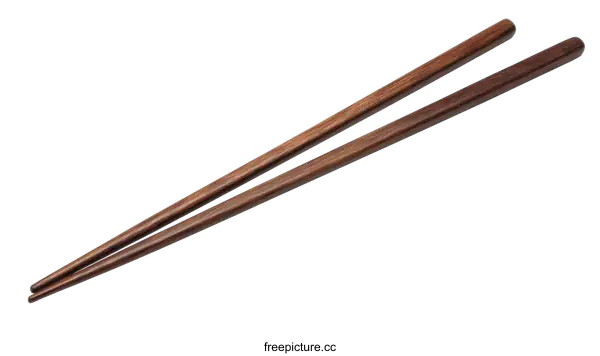 [Transparent Background PNG]Pair of Wooden Chopsticks on White Background