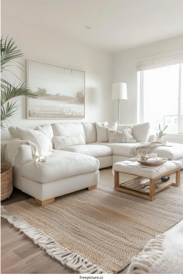Bright and Airy Coastal Living Room With Neutral Decor