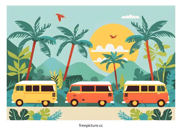 Tropical Summer Vacation Illustration