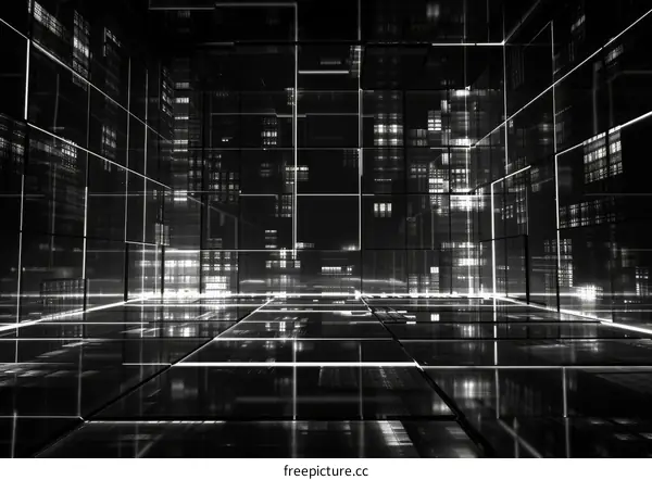 Black and white technology theme background