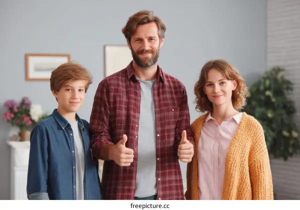 Happy Family Portrait in Living Room