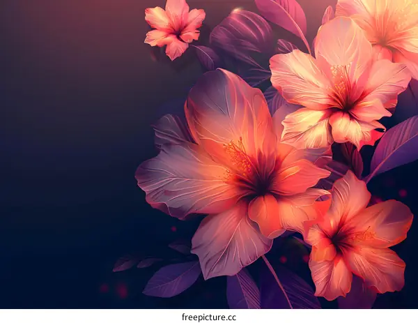 Hand-painted tropical flower illustrations