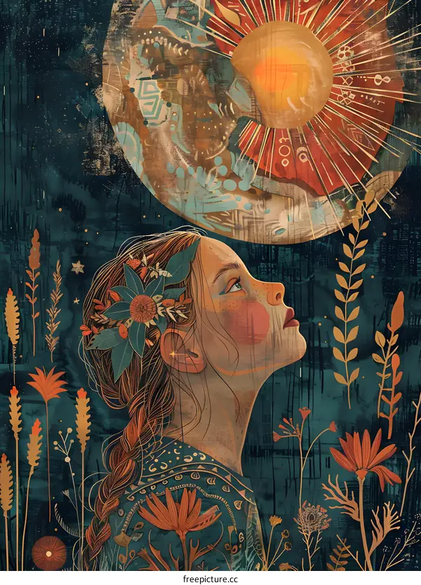 girl looking at the sun