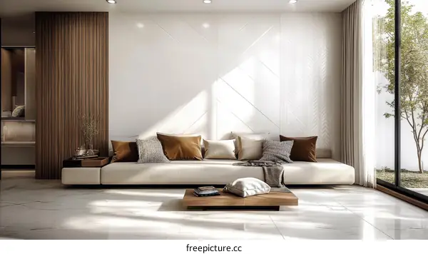 Modern Minimalist Living Room Design Illustration