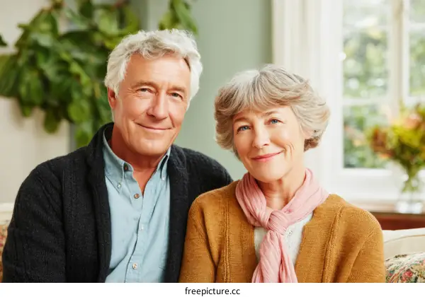Happy Couple Seniors Portrait