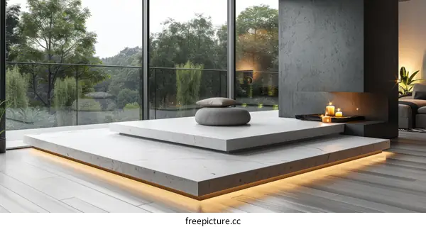 Modern minimalist Japanese style home interior design with natural elements