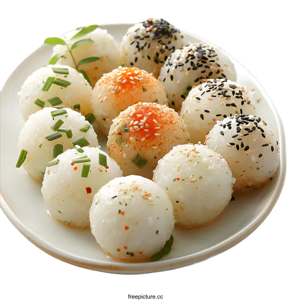 [Transparent Background PNG]Rice balls on a plate