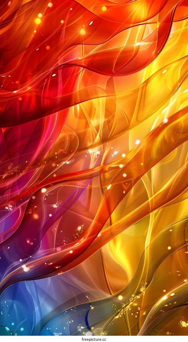 Abstract Colorful Swirls with Sparkling Lights