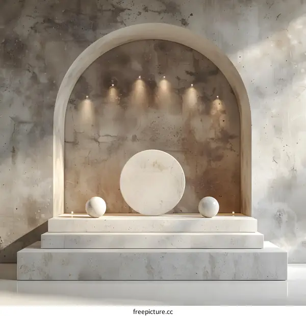 Simple Round Marble Podium
