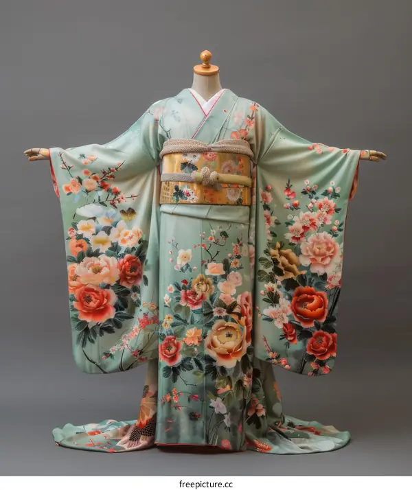 A kimono with a floral pattern