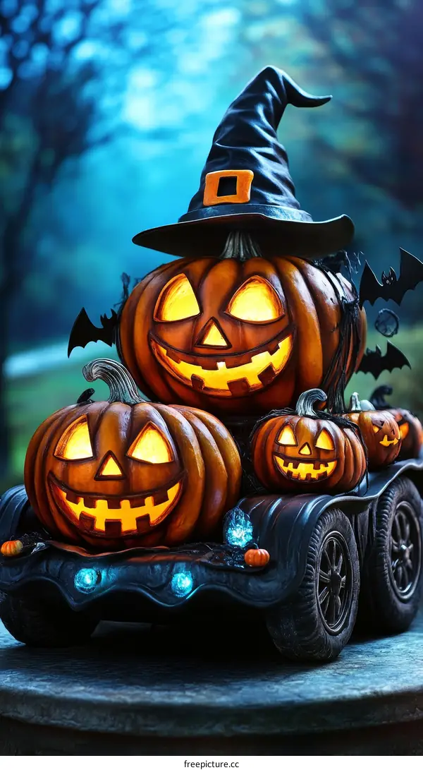 Halloween Pumpkin Truck Decor