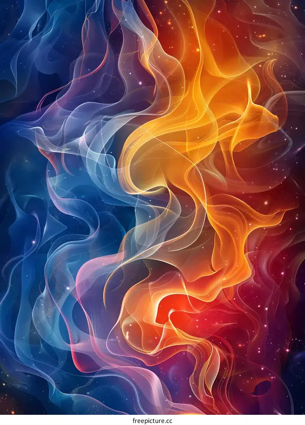 Abstract Colorful Swirling Art Background