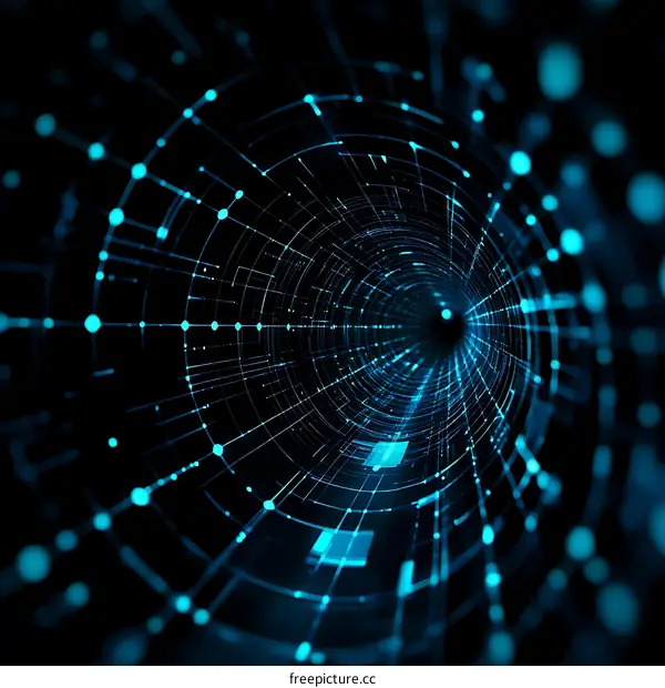 Abstract Digital Tunnel Network Illustration