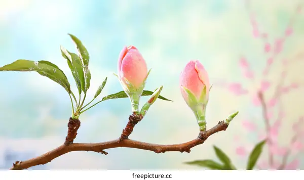 Delicate Spring Blossoms on a Branch